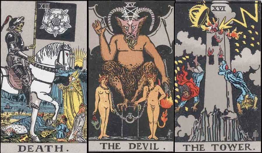Tarot Cards #13, 15, 16: A Bad Day In Hell Is Just Ordinary Tuesday Here - The LilyStone Quarry