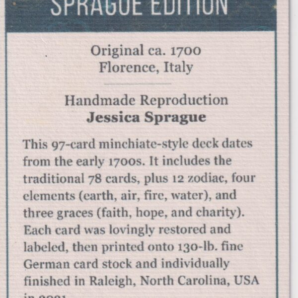 Minchiate Florentine Sprague Edition, Tarot
